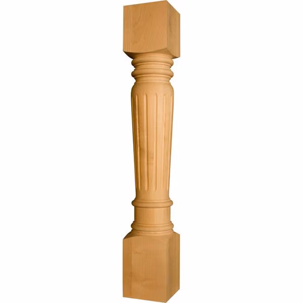 34 1/2 x 5 Massive Fluted Islander Leg in Knotty Pine